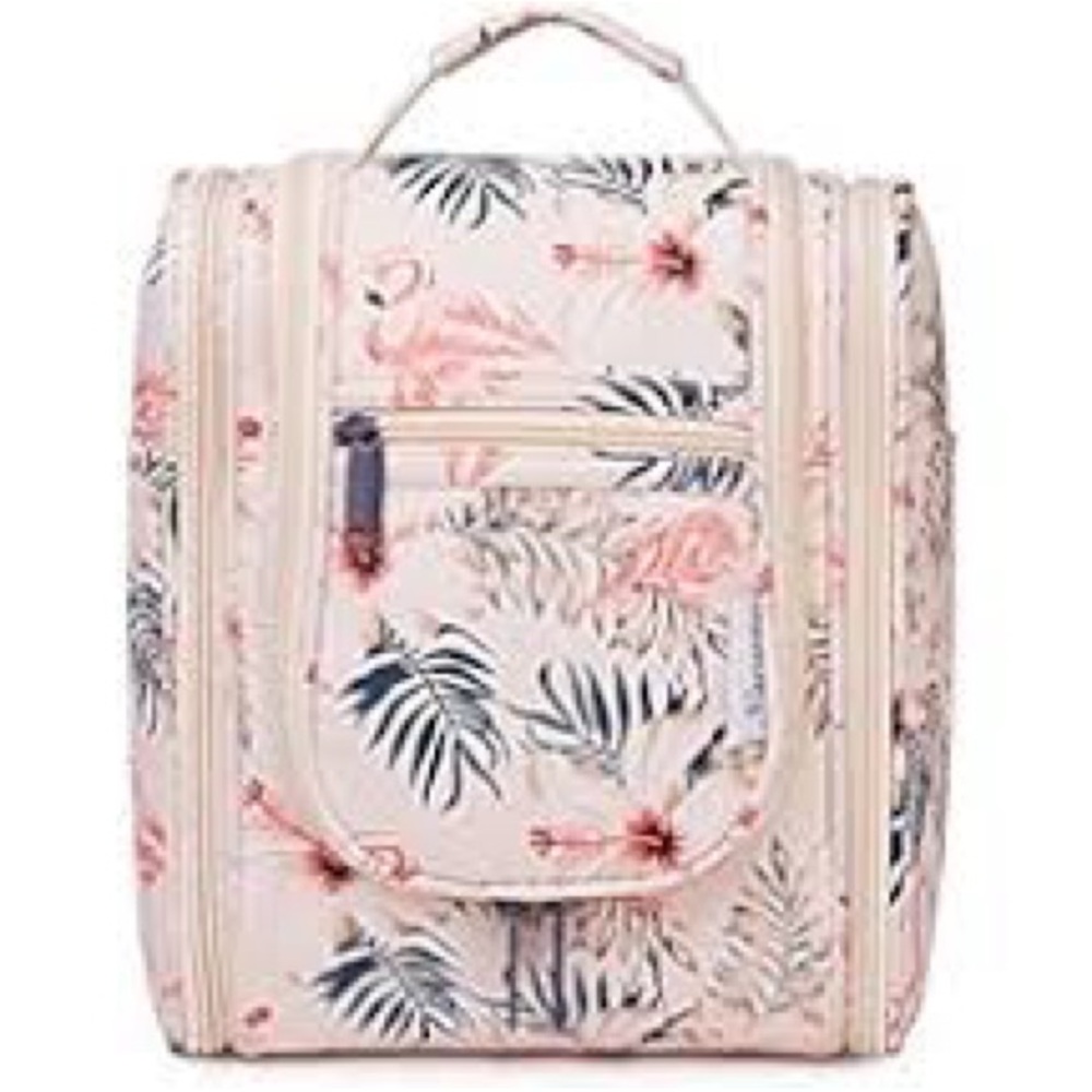 Flamingo hanging travel toiletry bag,